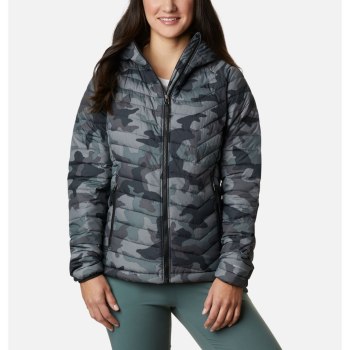 Columbia Jas Dames, Powder Lite Hooded Zwart Camo, 01DYLZQPS